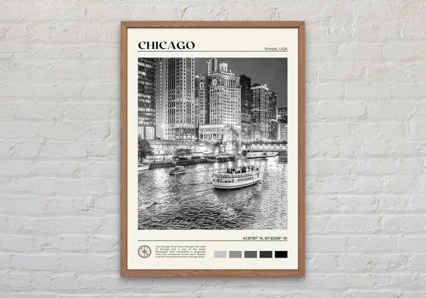 Chicago Black And White Photo Poster Print