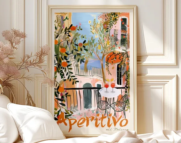 Italian Aperitivo Retro Cocktail Art Print