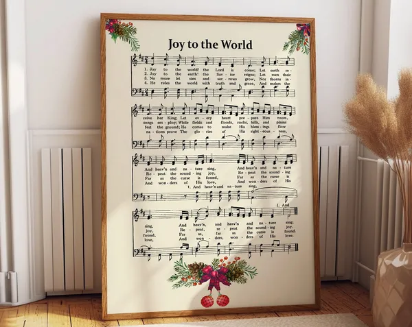 Joy To The World Christmas Hymn Wall Art Print