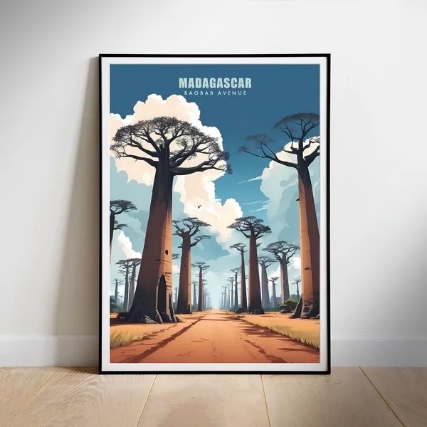 Madagascar Travel Poster, Place Wall Art Print
