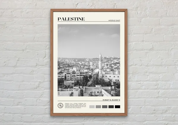 Palestine Black And White Wall Art Poster Print