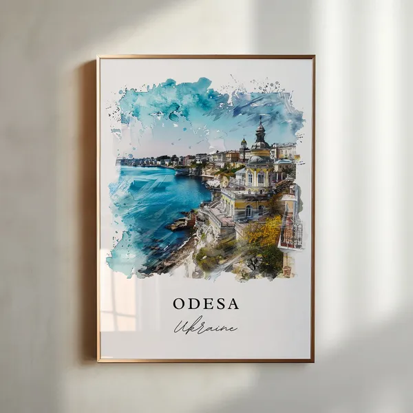 Odesa Ukraine Travel Poster, Housewarming Art Print