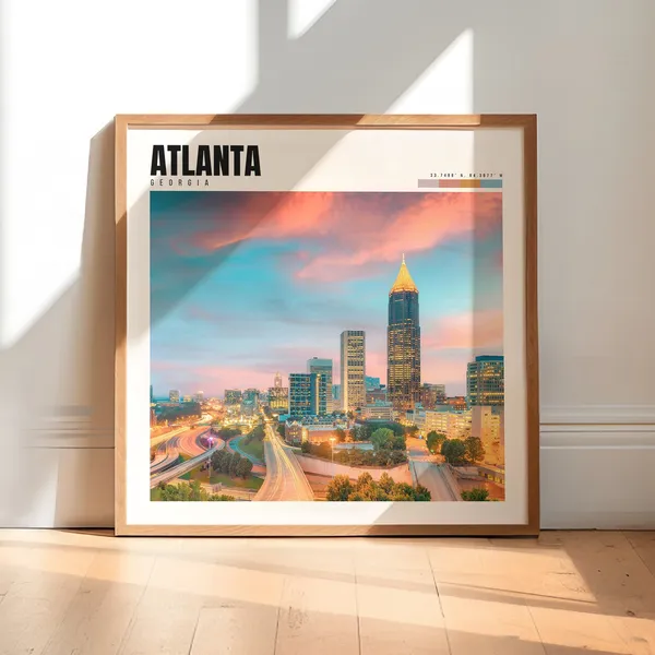 Atlanta Georgia Travel Poster, Georgia Art Print