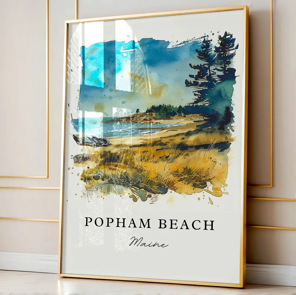 Popham Beach, Maine Travel Poster Art Print - Image 4