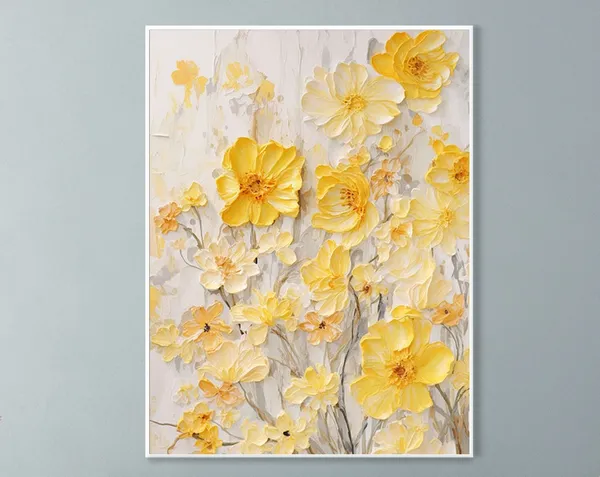 Colorful 3D Creamy Flower Abstract Floral Art Print