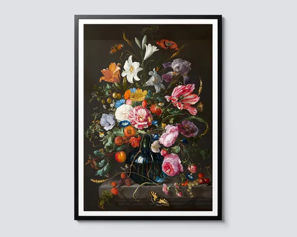 Vase Of Flowers By Jan Davidsz De Heem, Vintage Floral Art Print