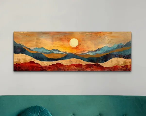 Southwest Style Sunset Wall Art Print, Modern Decor