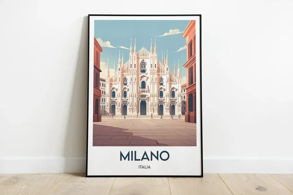 Milan Travel Poster, Italy Poster Print