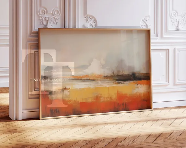 Abstract Autumn Landscape Art Print, Seasonal Colors