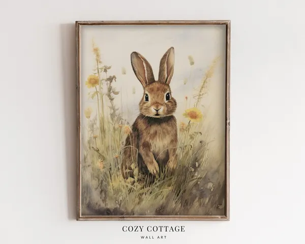Little Rabbit Vintage Style Art Print, Easter Decor