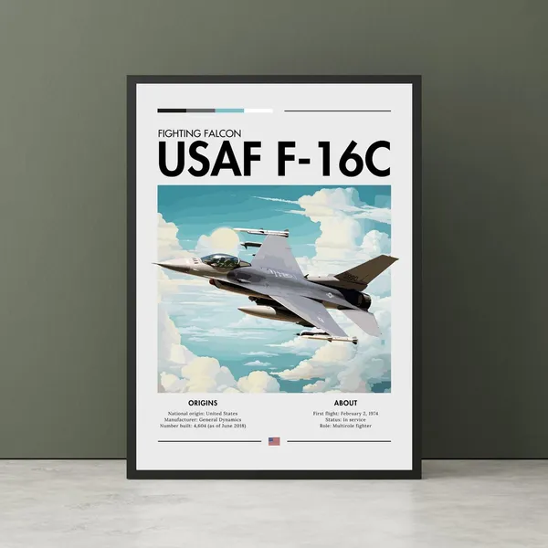 USAF F-16C Fighting Falcon Aviation Art Print
