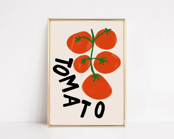 Aesthetic Tomato Girl Kitchen Art Print