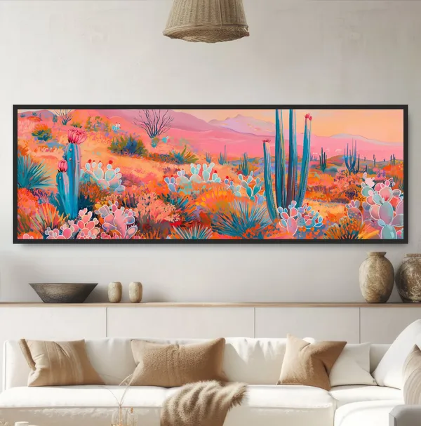 Desert Cactus Art Print, Modern Boho Southwest