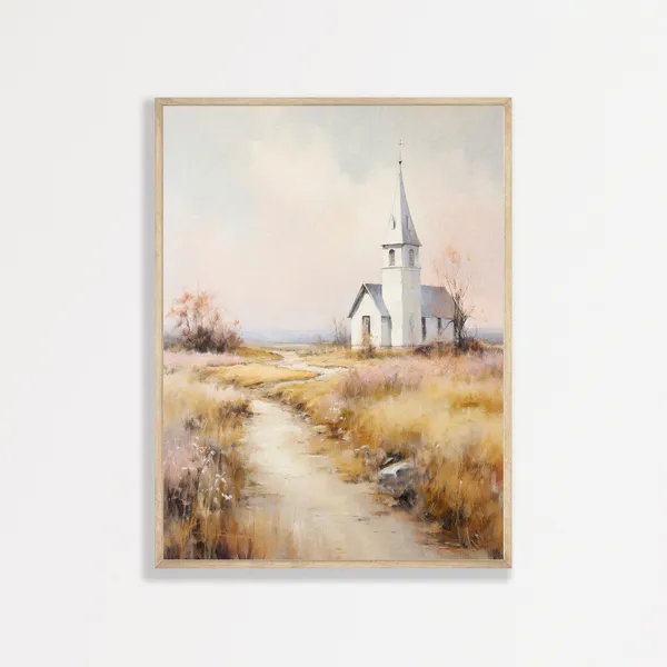 Vintage Country Landscape Nursery Art Print