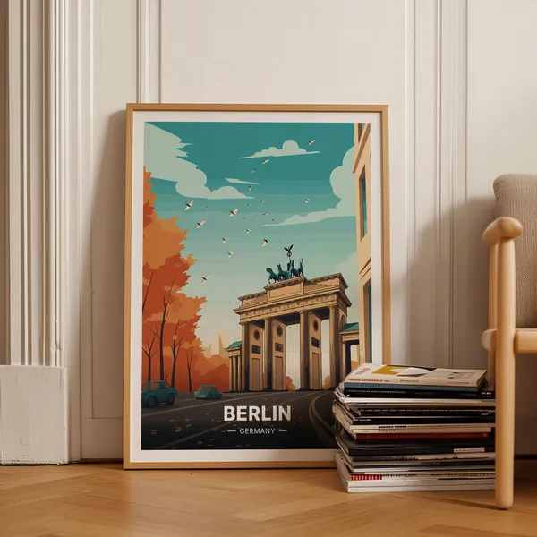 Berlin Travel Poster, Germany Cityscape Art Print