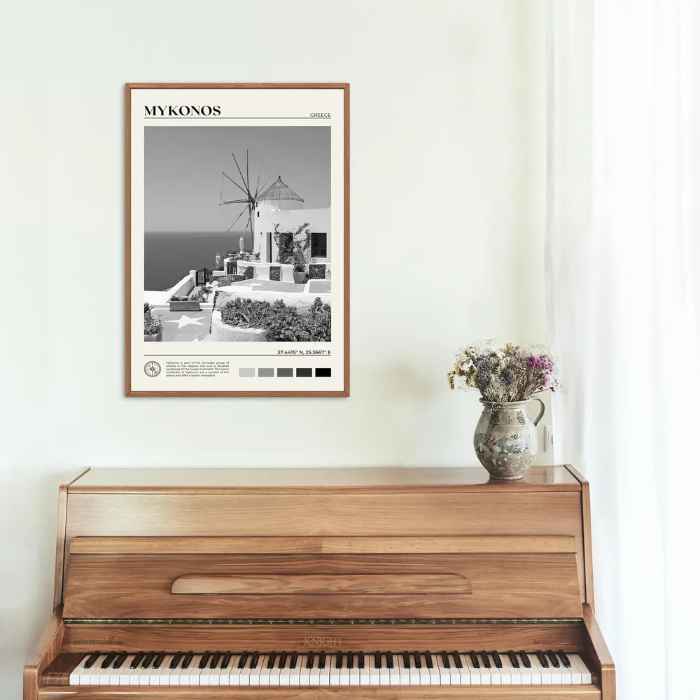 Mykonos Black And White Travel Poster - Image 2