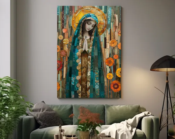 Virgin Mary Religious Wall Art, Christian Art Print