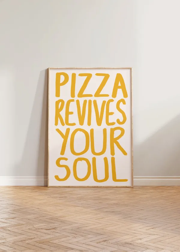 Pizza Kitchen Wall Art Print, Funny Italian Food Decor
