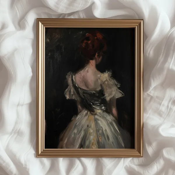 Moody Portrait Woman Vintage Dark Academia Art Print