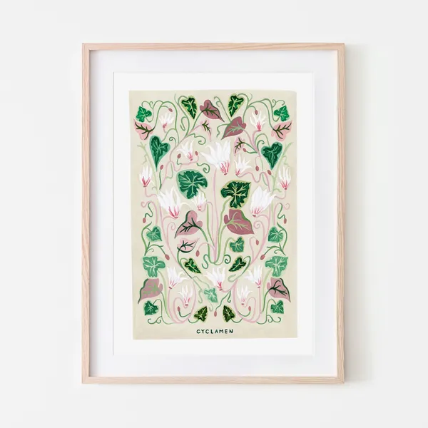 Cyclamen Vintage Botanical Art Print