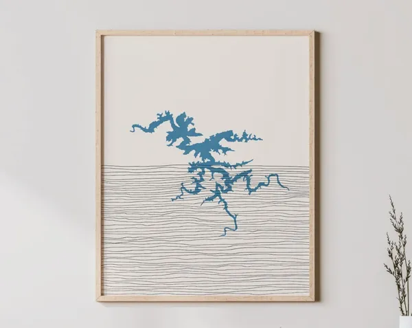 Lake Santeetlah Boho Travel Poster, North Carolina