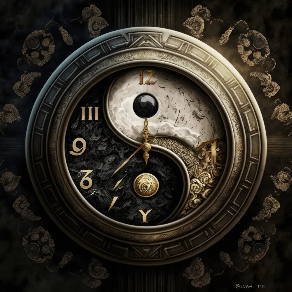 Mysteries Of Time Yin And Yang Art Print