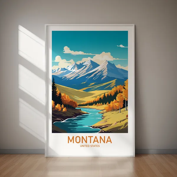 Montana United States Travel Poster, Home Decor