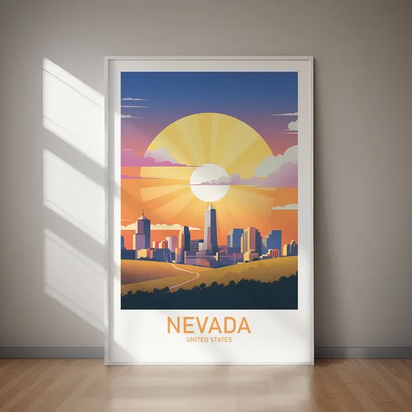Nevada Travel Poster, United States Wall Art Print
