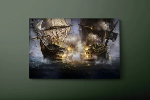 Battle Ship Pirate Ship Sailing Boat War Ship Art Print