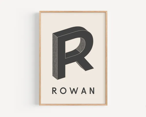 Custom Kids Name Art Retro Playroom Poster