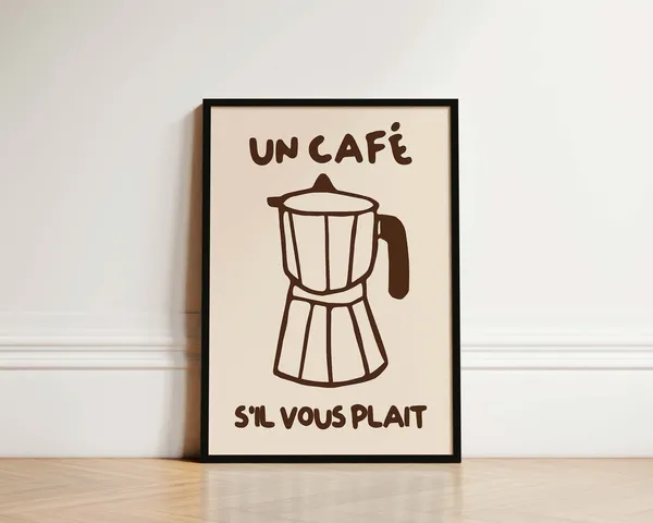 Un Cafe Coffee Kitchen Art Print, Retro French Style