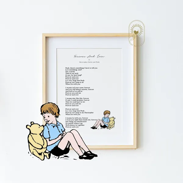Forever And Ever Winnie the Pooh Nursery Art Print