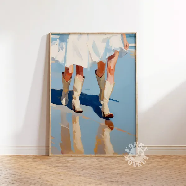 Coastal Cowgirl Preppy Western Art Print