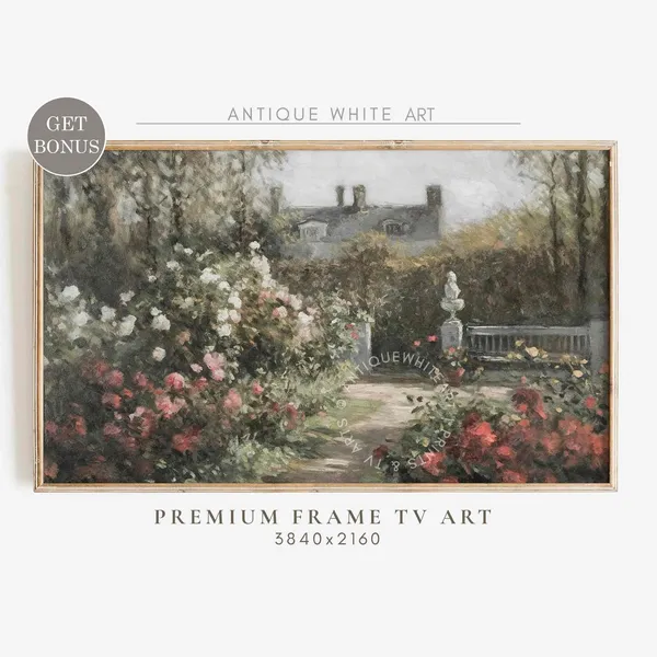 Cottage Rose Garden Farmhouse Wall Art Print