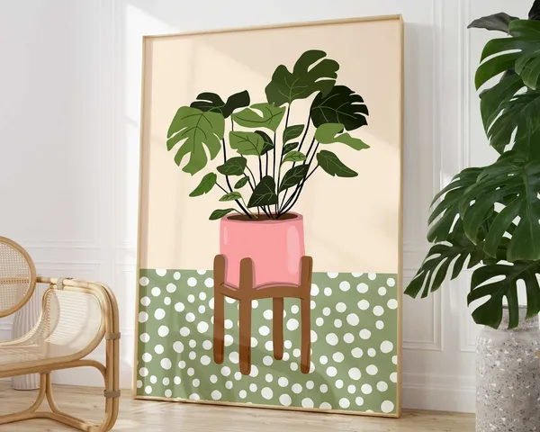 Monstera Leaf Boho Botanical Art Print