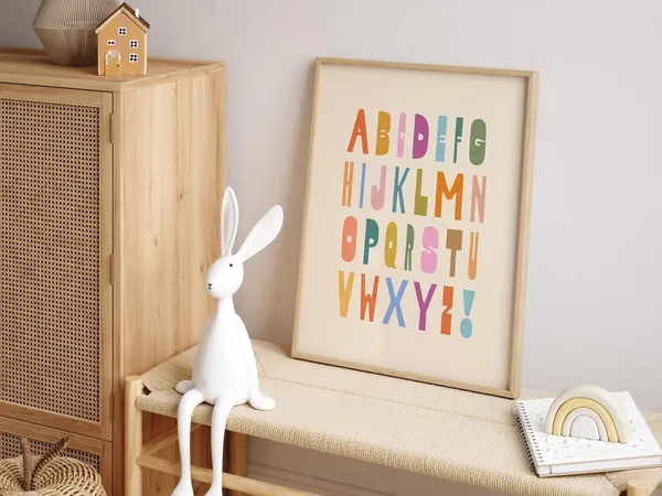 Alphabet Kids Retro Modern Typography Art Print
