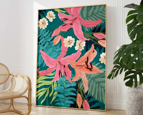Bright Tropical Pattern Botanical Art Print
