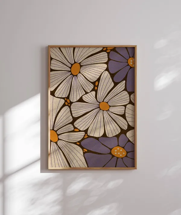 Matisse-Inspired 1970s Floral Art Print, Groovy