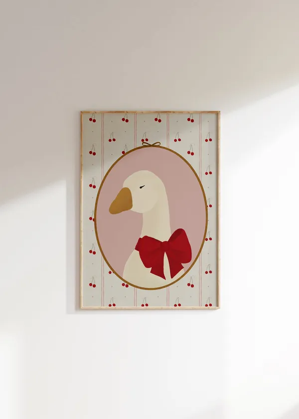 Vintage Goose Print, Grandmillennial Nursery Decor