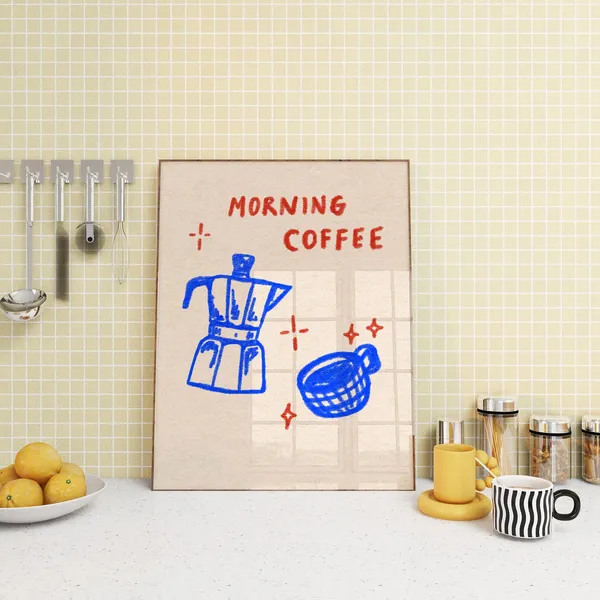 Moka Pot Kitchen Art Print, Italian Coffee