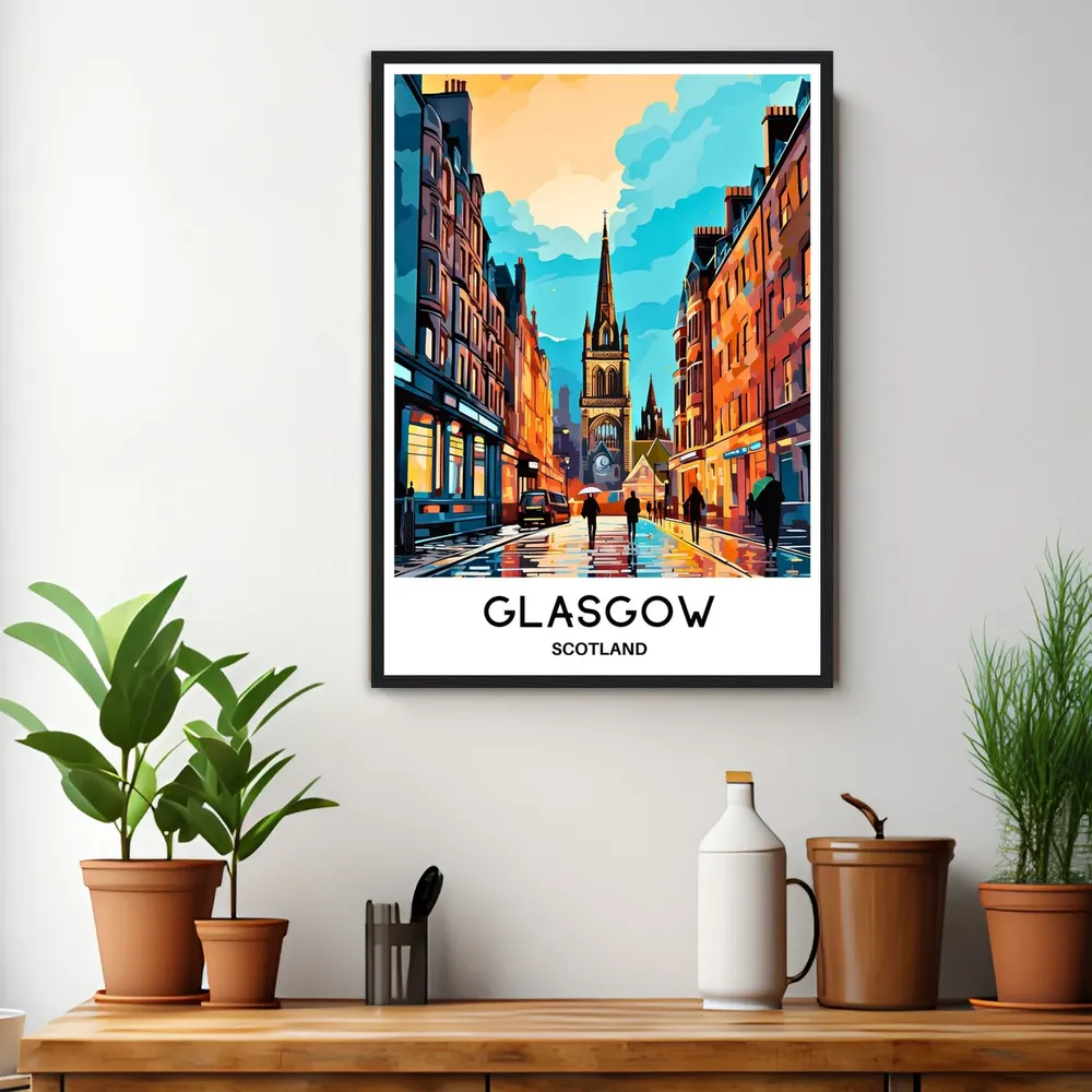 Glasgow Travel Gift Poster Print - Image 3