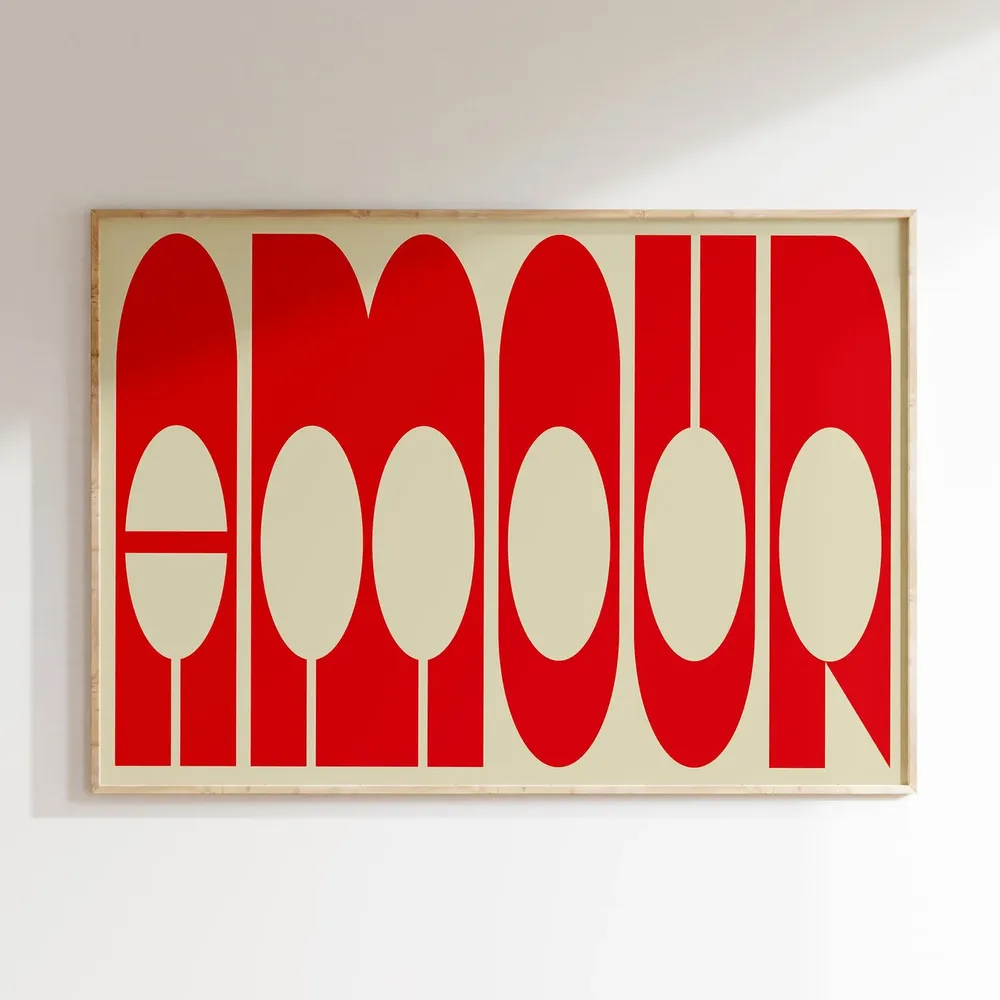 Amour Bold Modern Typography Art Print