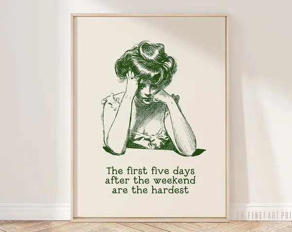 Vintage Office Motivational Poster Print, Funny Coworker Gift