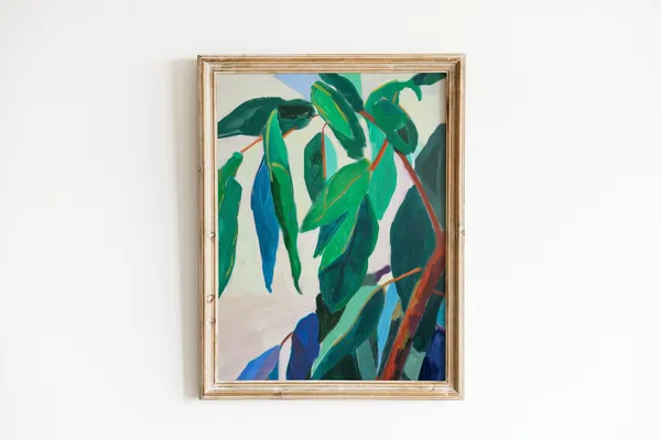 Houseplant Botanical Art Print, Boho Home Office Decor