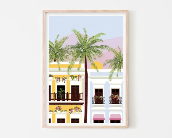 Puerto Rico Balcony - Boricua Illustration