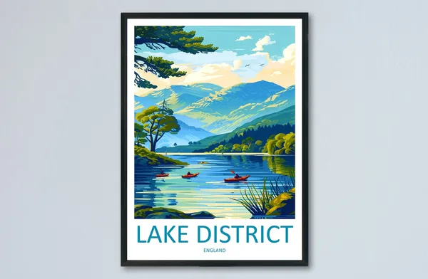 Lake District Landscape Art Print, Nature Decor
