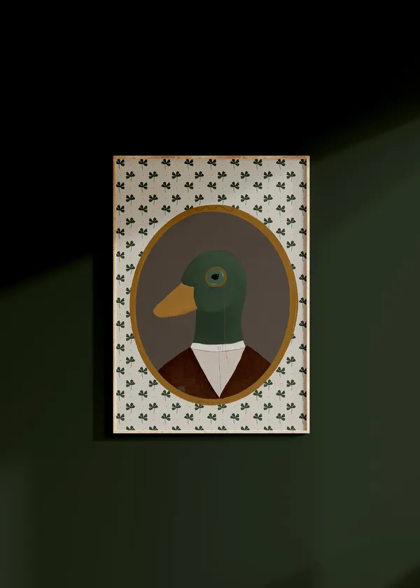 Duck Print Vintage Woodland Nursery Art Print