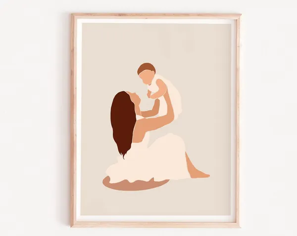 Mothers Day Abstract Art Print, Gift For Mom