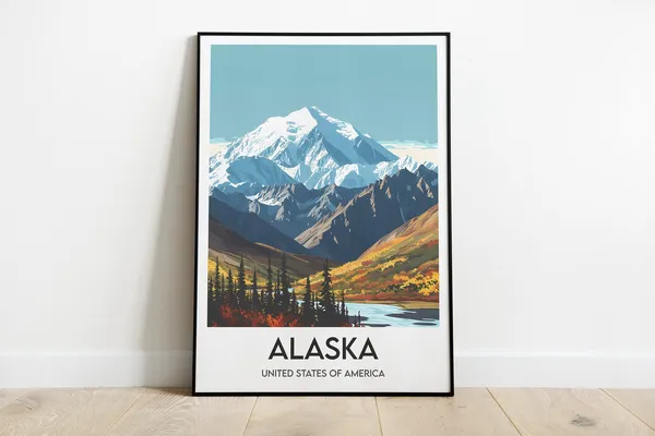 Alaska Vintage Travel Poster, United States