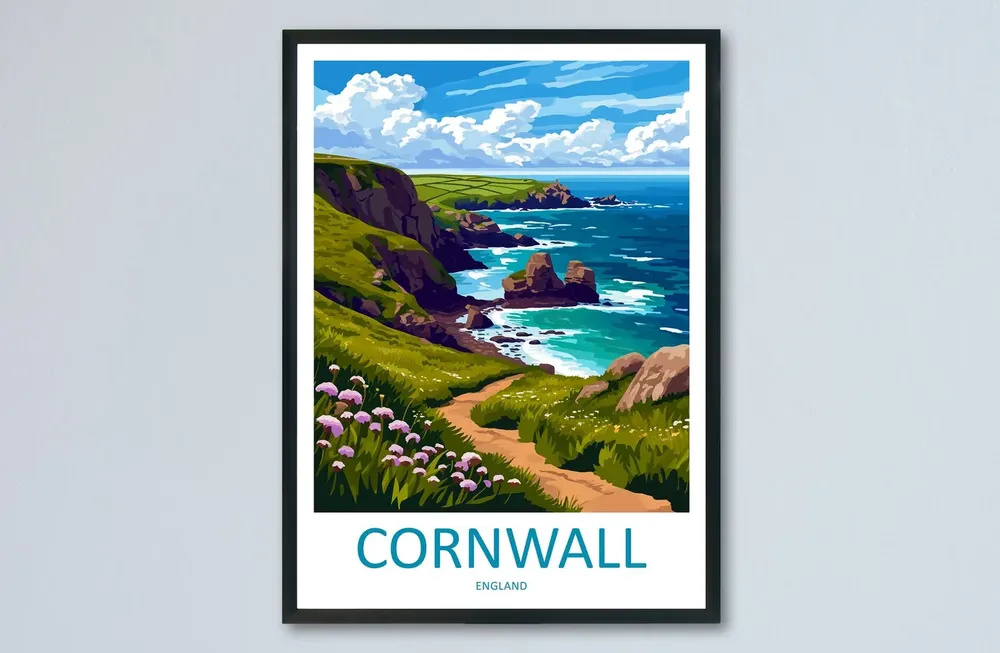 Cornwall Travel Poster, Home Decoration